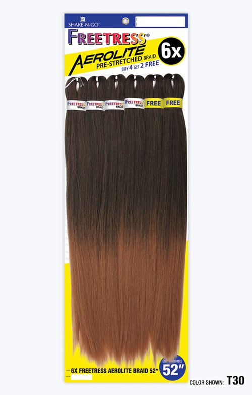 6X SHAKE N GO FREETRESS Aerolite Braid 52", Sareya Beauty Supply Store in Calgary Alberta Canada