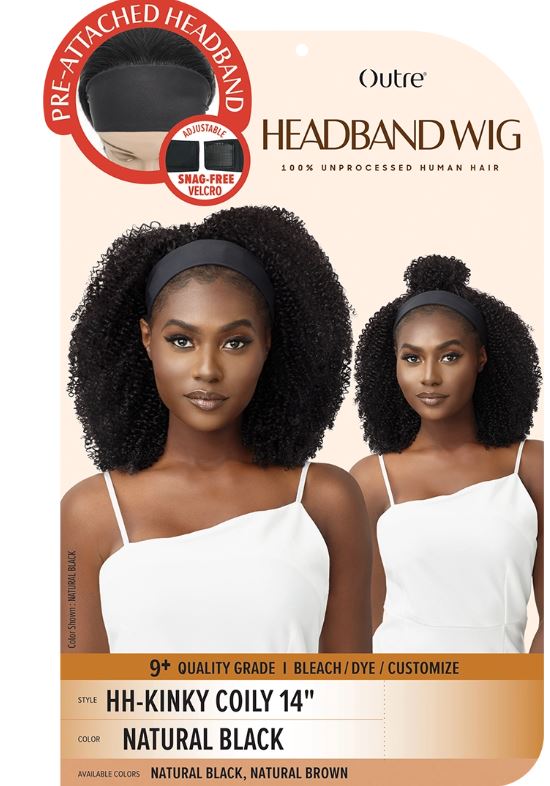 OUTRE UNPROCESSED HUMAN HAIR HEADBAND WIG/HH-KINKY COILY 14", BOX Beauty-Supply-Store-in-Calgary, Best-Beauty-Supply-Store Near Me, Ethnic-Beauty-Supply-Store-Calgary, Hair-Extensions-Calgary, Human-Hair-Wigs-Calgary-wigs-store-in-Calgary- Weaves and Wigs Calgary, Outre-Wigs
