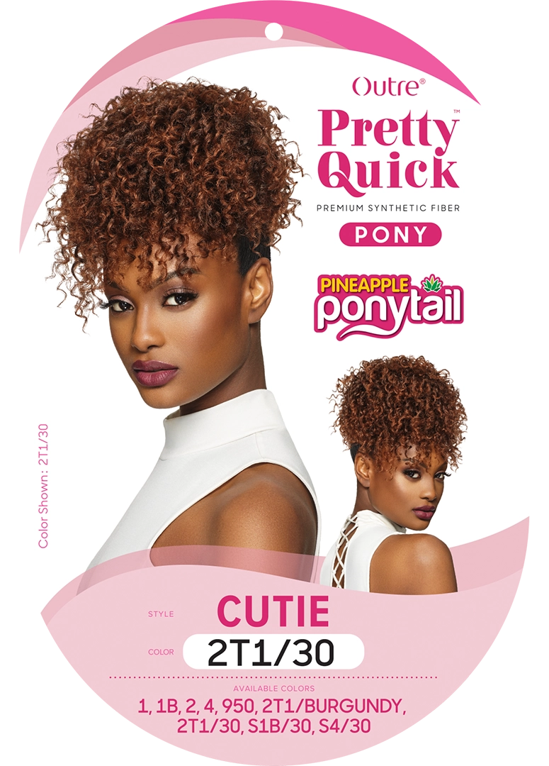 OUTRE PRETTY QUICK DRAWSTRING PINEAPPLE PONYTAIL - CUTIE- LABEL
