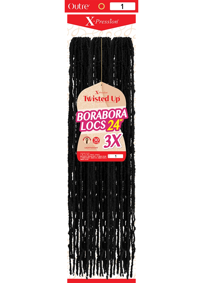 OUTRE X-PRESSION TWISTED UP CROCHET BRAIDS 3X BORABORA LOCS 24"- PACK