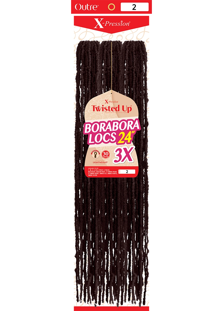 OUTRE X-PRESSION TWISTED UP CROCHET BRAIDS 3X BORABORA LOCS 24" PACK # 2