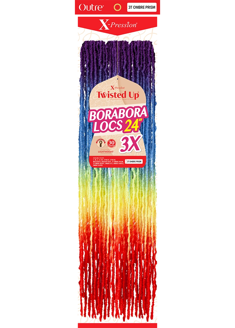 OUTRE X-PRESSION TWISTED UP CROCHET BRAIDS 3X BORABORA LOCS 24"- 3T OMBRE PRISM