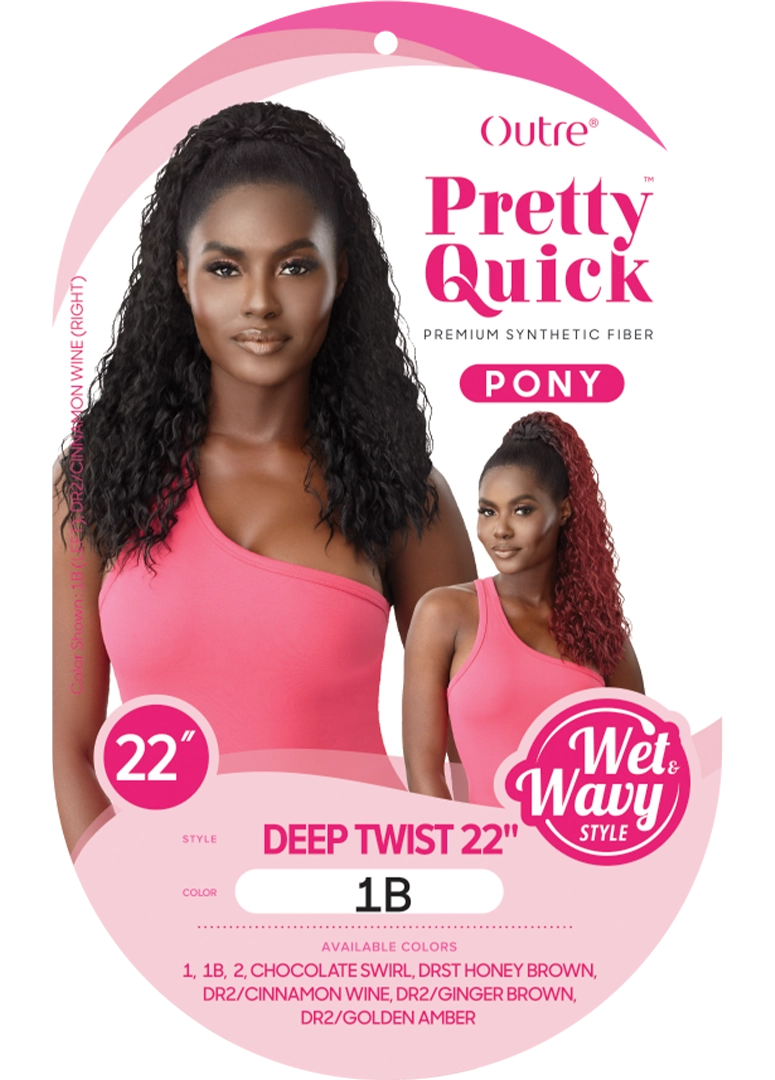 OUTRE PRETTY QUICK DRAWSTRING PONYTAIL W&W DEEP TWIST 22" -LABEL