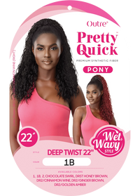 Thumbnail for OUTRE PRETTY QUICK DRAWSTRING PONYTAIL W&W DEEP TWIST 22