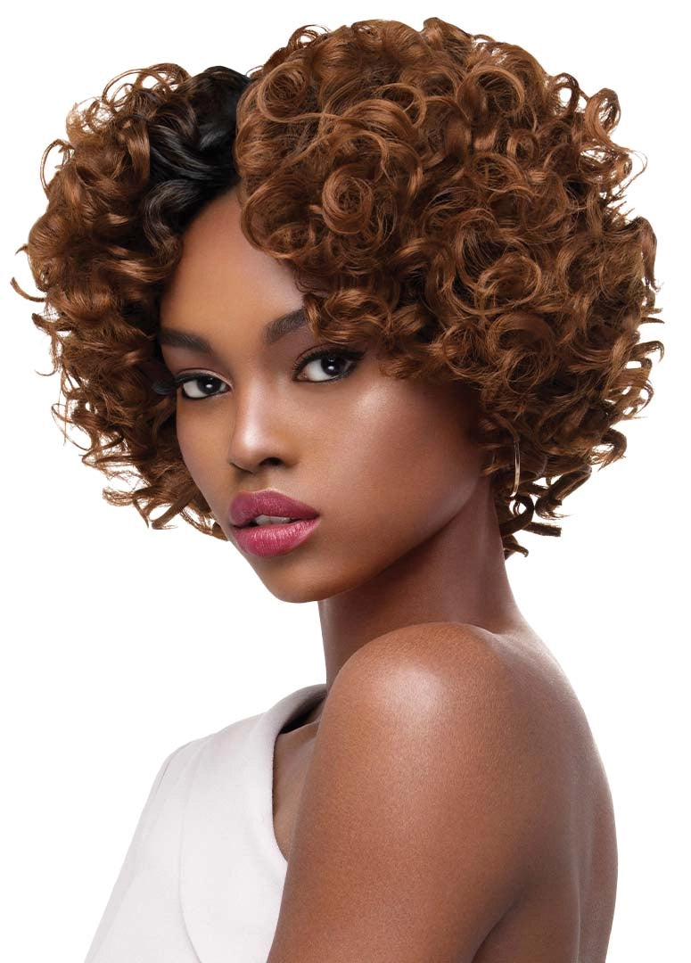 OUTRE HUMAN HAIR BLEND WEAVE PURPLE PACK 3PCS - SMALL ROLLER SET- SIDE 2