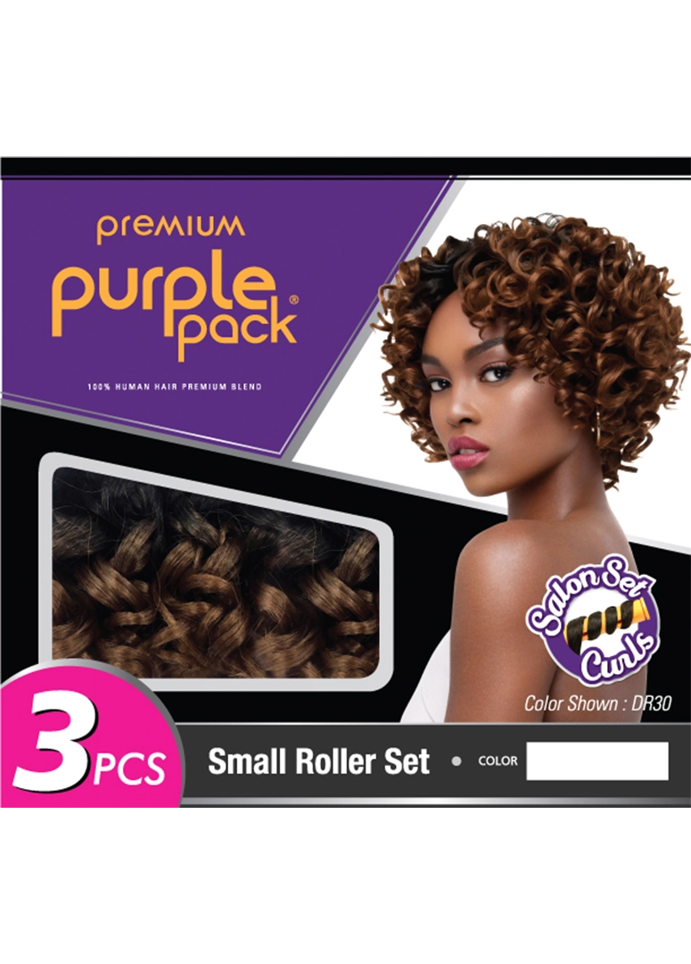 OUTRE HUMAN HAIR BLEND WEAVE PURPLE PACK 3PCS - SMALL ROLLER SET- PACK