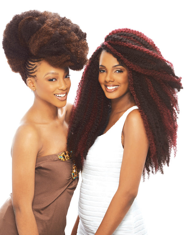 JANET COLLECTION KINKY BRAIDS 6X AFRO TWIST BRAID DIFFERENT STYLE