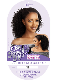 Thumbnail for OUTRE BIG BEAUTIFUL HAIR DRAWSTRING PONYTAIL 3B - BOUNCY CURL 18