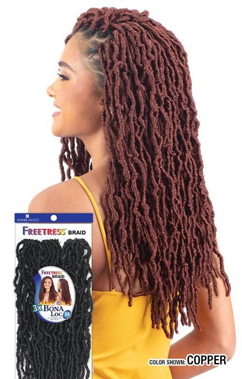 SHAKE N GO FREETRESS EQUAL BRAID 3X BONA LOC 14", SIDE VIEW