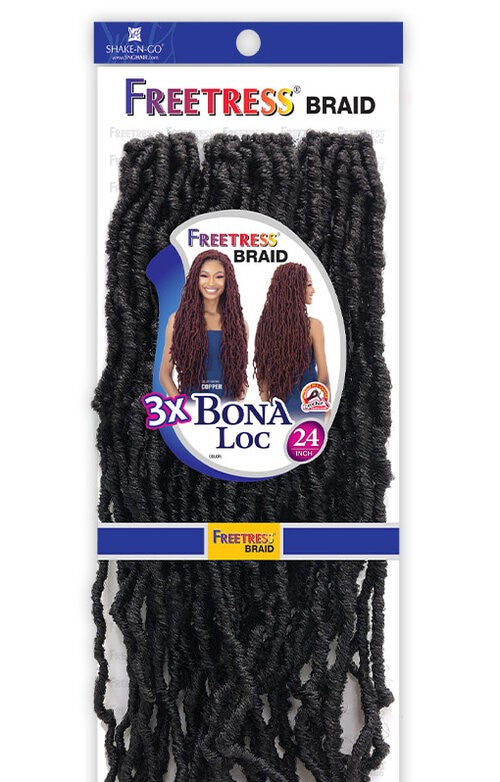 SHAKE N GO FREETRESS BRAID 3X BONA LOC 24", COLOR #BLACK