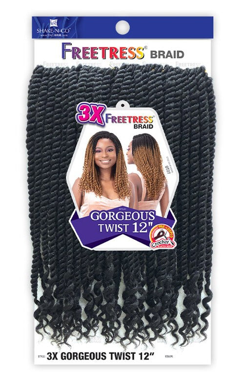 SHAKE N GO FREETRESS EQUAL 3X GORGEOUS TWIST 12", PACK VIEW