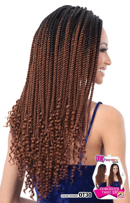 SHAKE N GO FREETRESS EQUAL 3X GORGEOUS TWIST 18", BACK VIEW