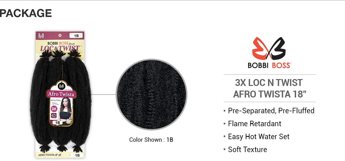 BOBBI BOSS LOC & TWIST  3X AFRO TWISTA BRAID 18"- LABEL