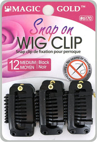 Thumbnail for SNAP ON WIG CLIPS MEDIUM -DARK BROWN