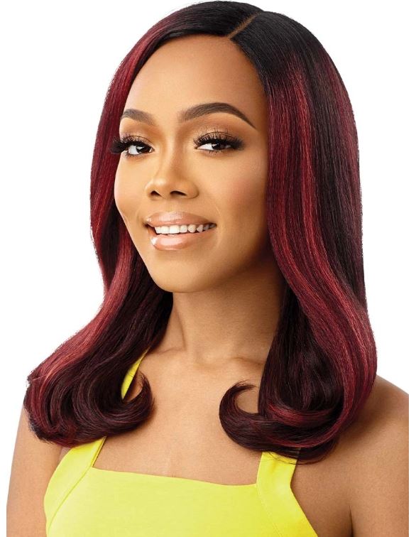 OUTRE  LACE PART WIGS THE DAILY WIG SYNTHETIC - ADANA FRONT VIEW BG HIGHLIGHT