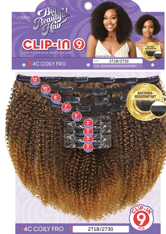 OUTRE BIG BEAUTIFUL HAIR CLIP-IN - 4C - COILY AFRO 10" - PACK