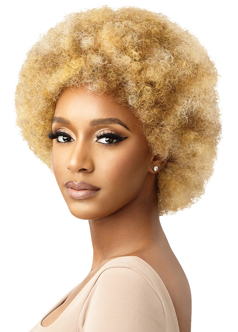 OUTRE FULL WIG WIGPOP - AFROBELLA, SIDE VIEW BLONDE