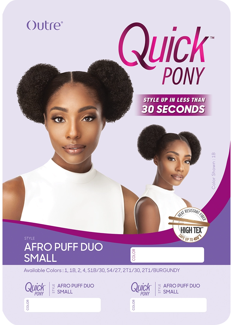 OUTRE PRETTY QUICK DRAWSTRING PONYTAIL AFRO PUFF DUO SMALL - LABEL