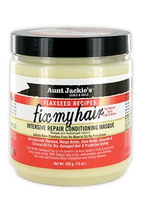 Thumbnail for AUNT JACKIE'S FLAXSEED INTENSIVE FIX MY HAIR REPAIR MASQUE- 15oz