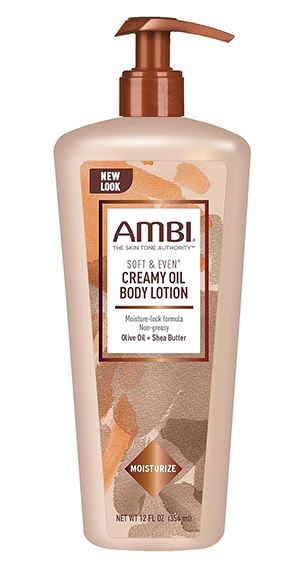 "AMBI Soft & Even Creamy Oil Lotion"
"12oz body lotion"
"Shea butter body lotion"
"Olive oil skin moisturizer"
"Non-greasy body lotion"