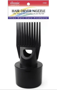 Thumbnail for Black hair dryer nozzle with Annie branding on a white background