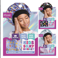 Thumbnail for Product packaging for Annie Kids Silky Bonnet with a model wearing the bonnet.