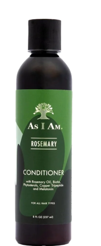 Bottle of As I Am Rosemary Conditioner with green label