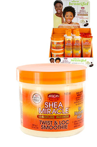 Thumbnail for A container of African Pride Shea Miracle Twist & Loc Smoothie with its packaging box in the background.