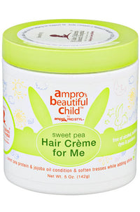Thumbnail for Ampro's Beautiful Child hair crème jar with green lid and label on a white background