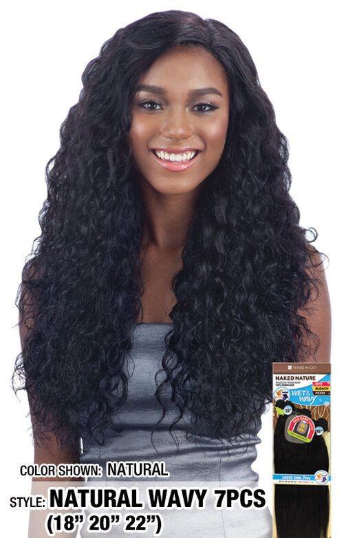 SHAKE N GO NATURE WET AND WAVY NATURAL WAVE 7PCS (18"/20"/22")