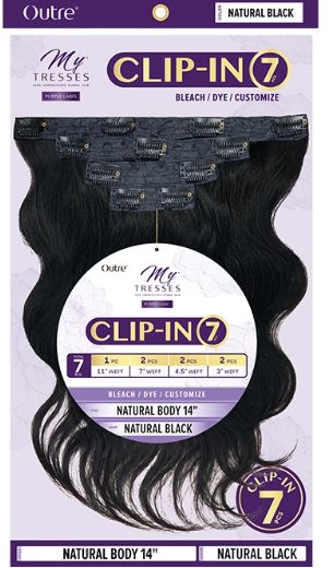 OUTRE MYTRESSESS PURPLE LABEL 7PC CLIP-INS NATURAL BODY 18"