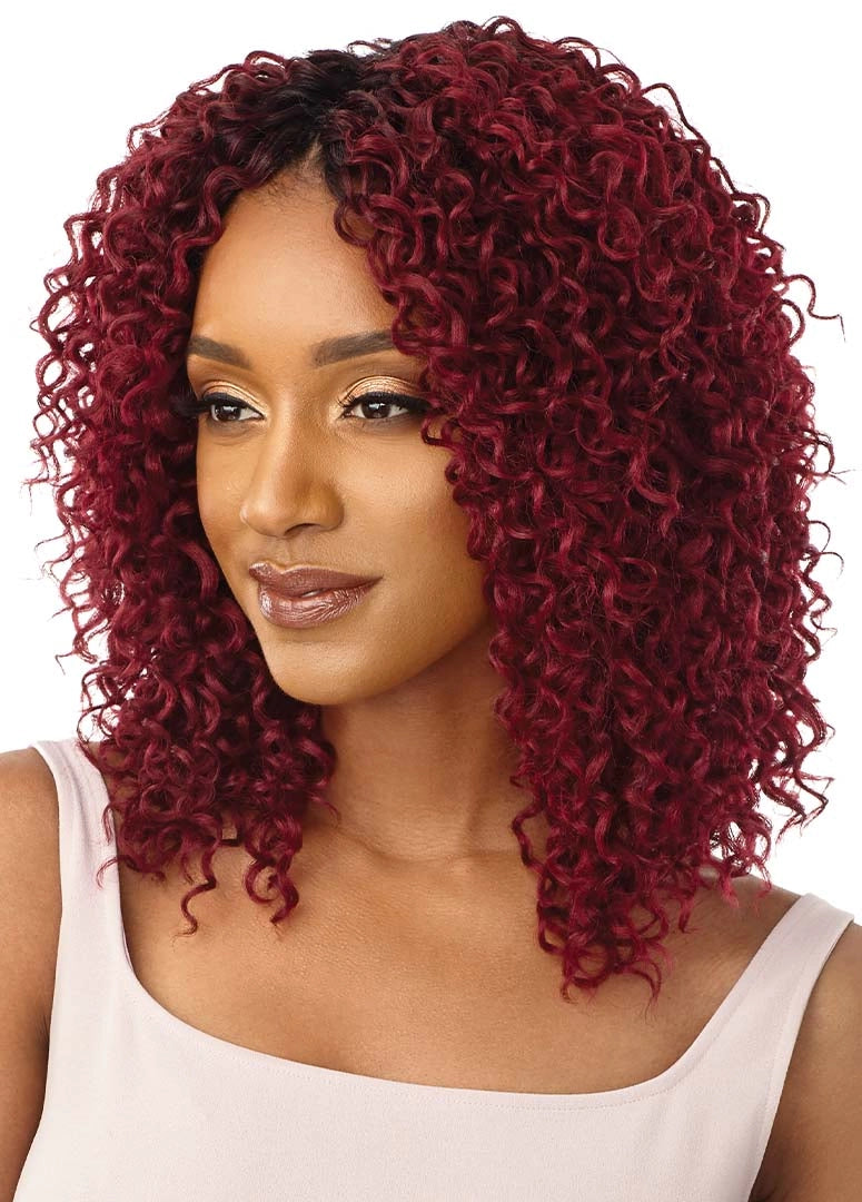 OUTRE HUMAN HAIR BLEND WEAVE PURPLE PACK 3PCS-WET-WAVY-BOHO CURL