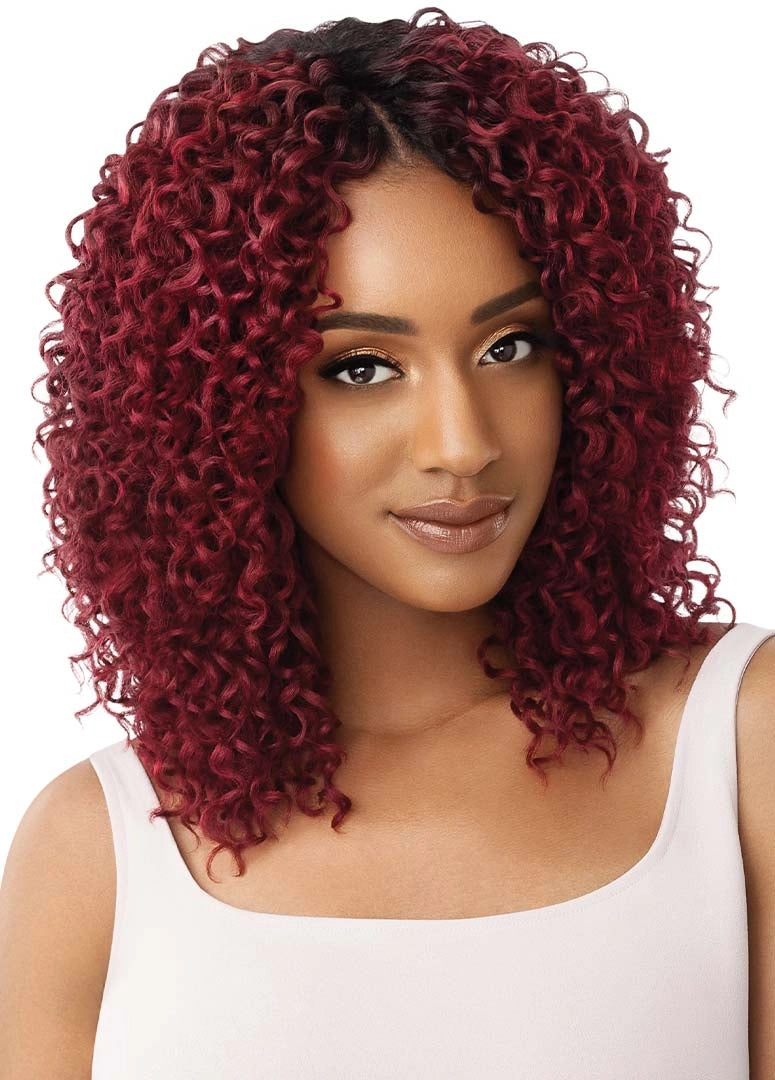 OUTRE HUMAN HAIR BLEND WEAVE PURPLE PACK 3PCS-WET-WAVY-BOHO CURL