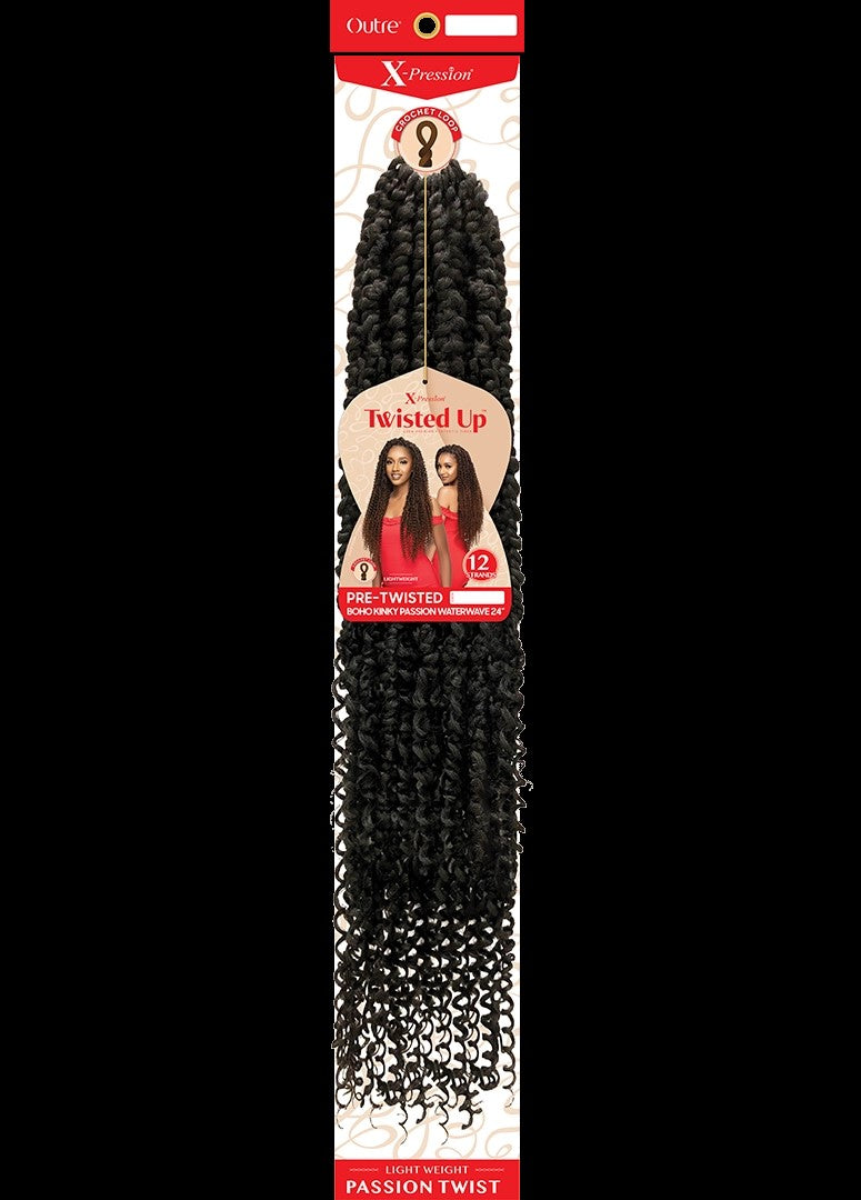 OUTRE X-PRESSION TWISTED UP CROCHET BRAID BOHO KINKY PASSION WATER WAVE 24"