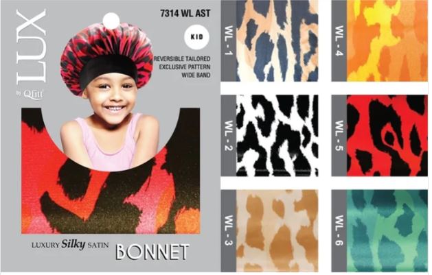 QFITT LUX KIDS SILKY SATIN BONNET-ASST
