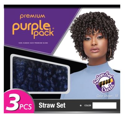 OUTRE  HUMAN HAIR BLEND  PURPLE  PACK 3PCS  - STRAW- PACK