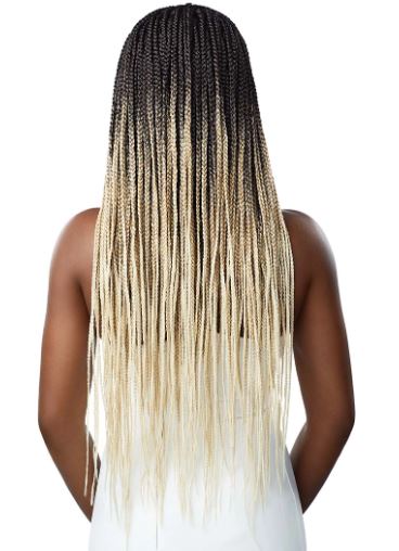 OUTRE BRAIDED LACE FRONT WIG KNOTLESS SQUARE PART 26", BACK VIEW