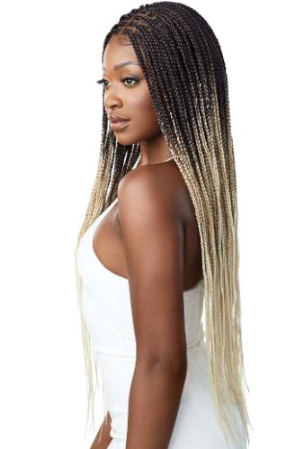 OUTRE BRAIDED LACE FRONT WIG KNOTLESS SQUARE PART 26", SIDE VIEW