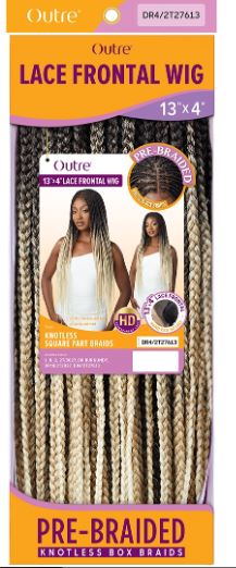 OUTRE BRAIDED LACE FRONT WIG KNOTLESS SQUARE PART 26", BOX