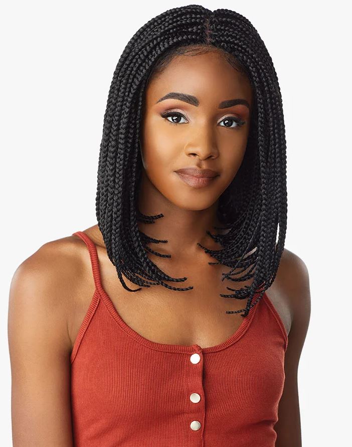 SENSATIONNEL CLOUD 9 4X4 BRAIDED LACE WIG - BOX BRAID BOB, FRONT