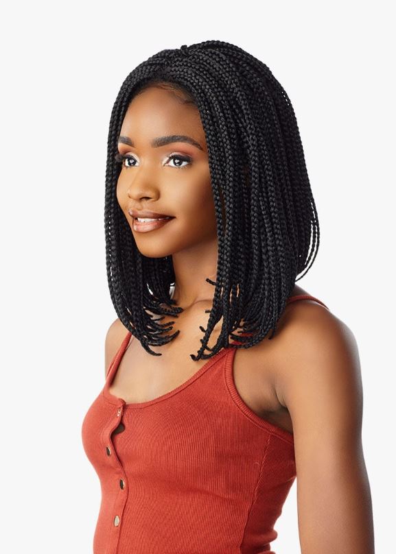 SENSATIONNEL CLOUD 9 4X4 BRAIDED LACE WIG - BOX BRAID BOB, SIDE VIEW