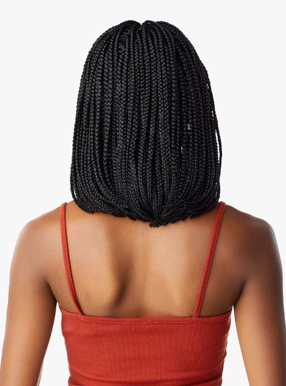 SENSATIONNEL CLOUD 9 4X4 BRAIDED LACE WIG - BOX BRAID BOB, BACK