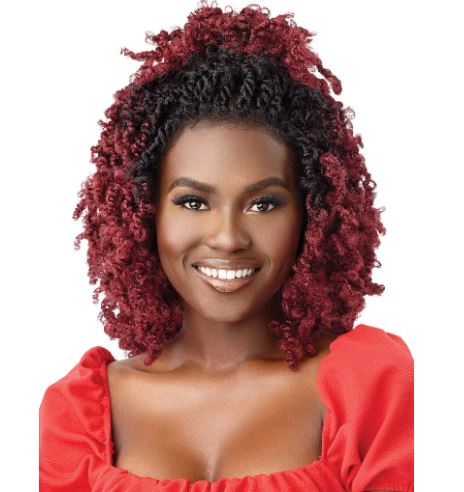 OUTRE BRAIDED WIG X-PRESSION TWISTED UP LACE FRONT 4X4 -BUTTERFLY BOMB TWIST 14", UPDO