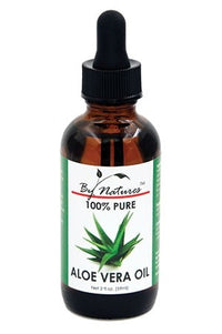 Thumbnail for A bottle of BY NATURES 100% Pure Aloe Vera Oil with a green label and a black dropper cap.