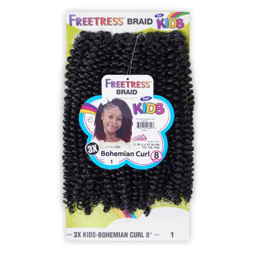 SHAKE N GO Freetress 3X Kids-Bohemian Curl 8" #1B