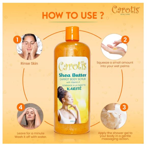 CAROTIS Shea Butter Carrot Body Scrub w Vitamin A - (Exfoliating) (1000ml)