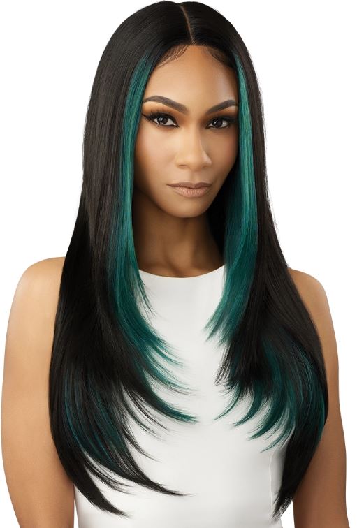 OUTRE LACE FRONT WIG - COLORBOMB - CHANDICE, FRONT AQUA