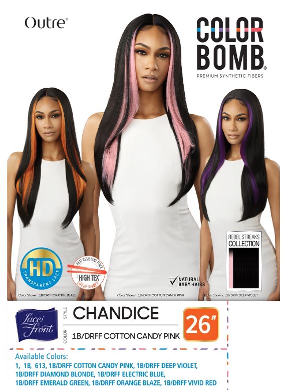 OUTRE LACE FRONT WIG - COLORBOMB - CHANDICE,  FRONT BOX