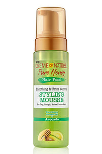 Thumbnail for CREME OF NATURE PURE HONEY HAIR FOOD SMOOTHING & FRIZZ CONTROL STYLING MOUSSE AVOCADO 7oz