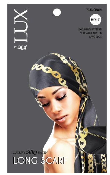 QFITT LUX LUXURY SILKY SATIN LONG SCARF - PATTERN